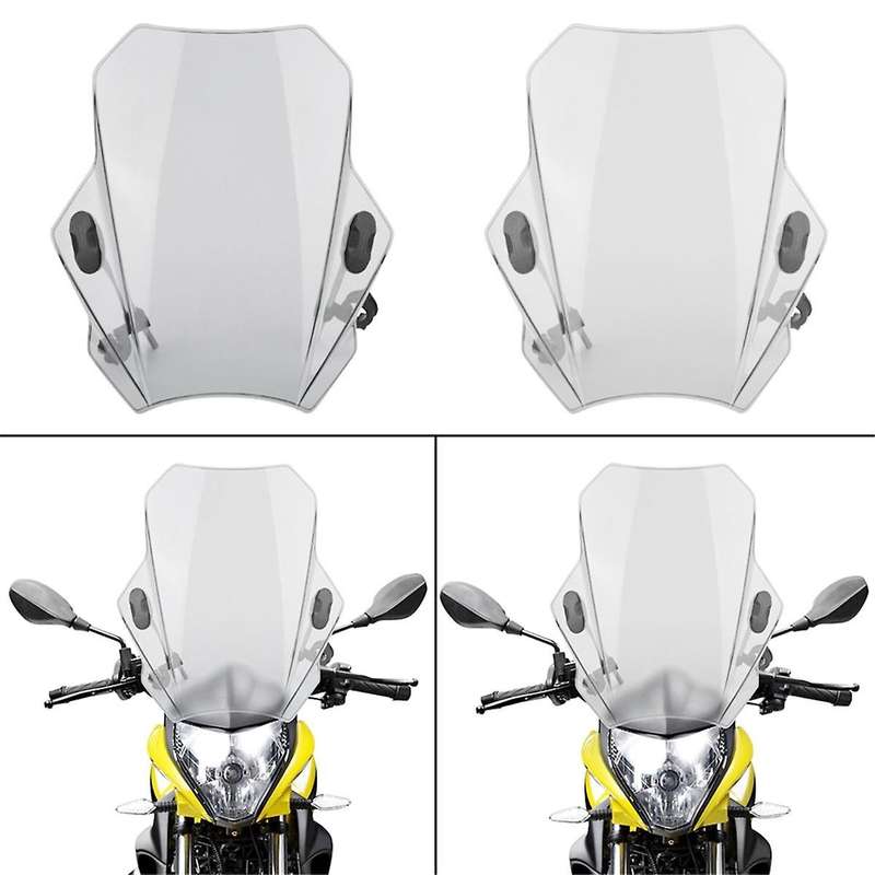 Motorcycle Windscreen for MT07 MT09 CBR600RR CB1000R GXSR 600 750 Adjustable 43x40cm Gray