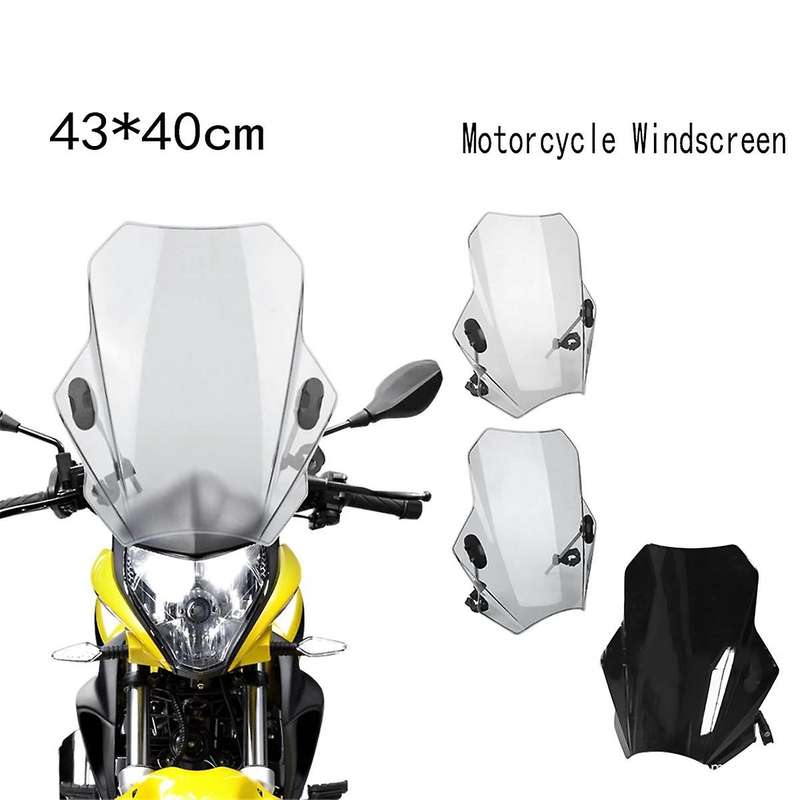 Motorcycle Windscreen for MT07 MT09 CBR600RR CB1000R GXSR 600 750 Adjustable 43x40cm Gray