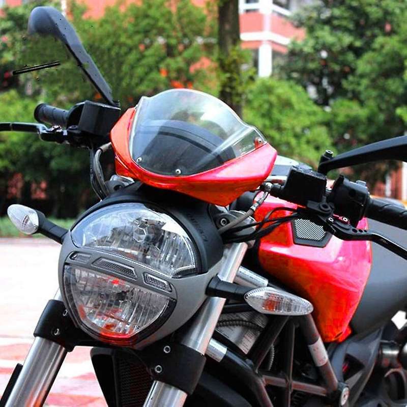 Motorcycle Windshield Head Cover Windshield Fairing for Monster 696 795 796 M1100, Red
