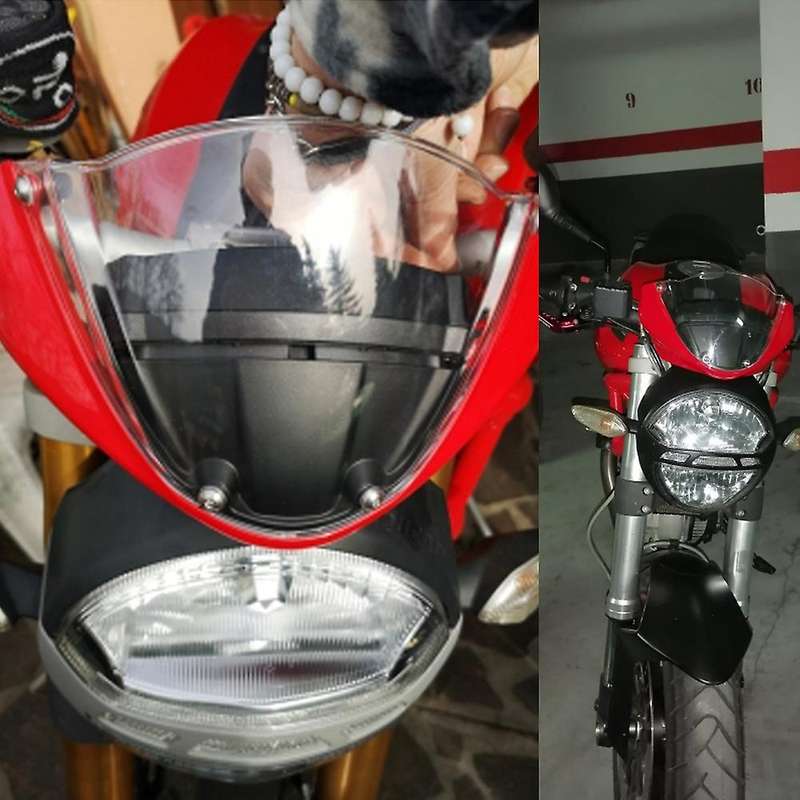Motorcycle Windshield Head Cover Windshield Fairing for Monster 696 795 796 M1100, Red