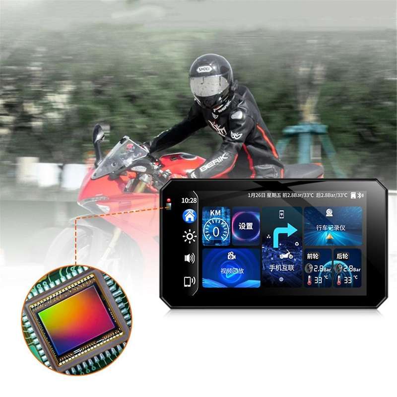 Motorcycle Wireless CarPlay Dual Bluetooth DVR for 5 Inch IPS Portable GPS Navigation Android Auto