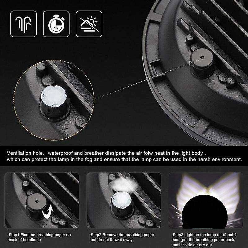 Motorcycles and Cars Modified LED Headlights 500 Watts 7 Inch Water for Wrangler Headlights 6000K Wh