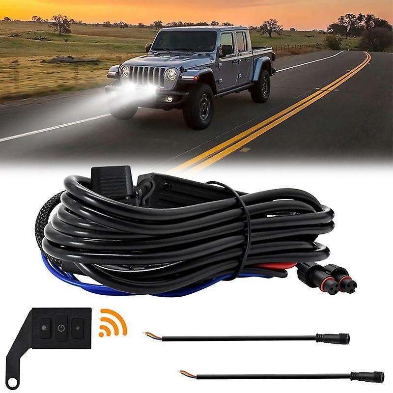 Motorcycles Led Spotlight Fog Light Wiring Harness Relay Wire Wireless Switch High and Low Beam Wit