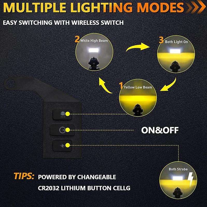 Motorcycles Led Spotlight Fog Light Wiring Harness Relay Wire Wireless Switch High and Low Beam Wit