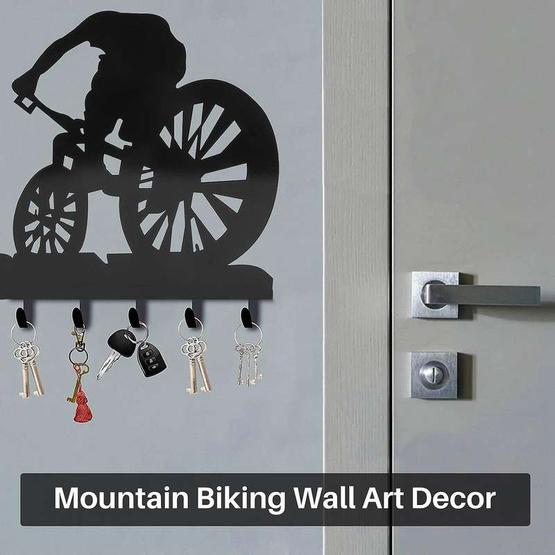Mountain Bike Rack Metal Wall Decor Mountain Biking Wall Art Bicycle Art Silhouette Wall Sticker Car