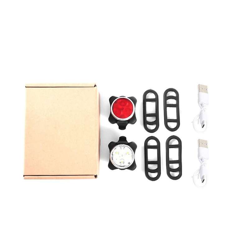 Mountain Bike Usb Charging Light Single Car Front Light Warning Light Red and White Bicycle Tail Li