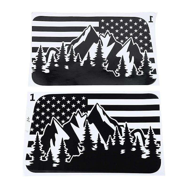 Mountain Scene Window Decals PVC Hardtop Window Stickers for 2018 2019 2020 2021 JL