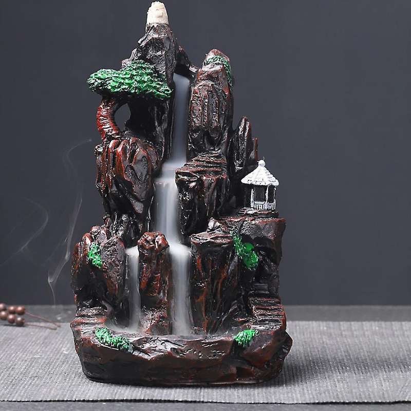 Mountains River Burner Fountain Resin Backflow Aroma Smoke Censer Holder Incense Censer Decor