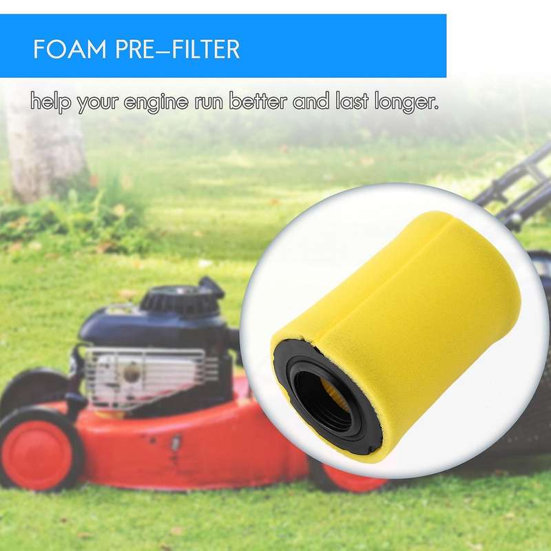 Mower Air Filters Replace for Stratton 796031 (591334 Or 594201) Plus 797704 Foam Pre-cleaner (pack
