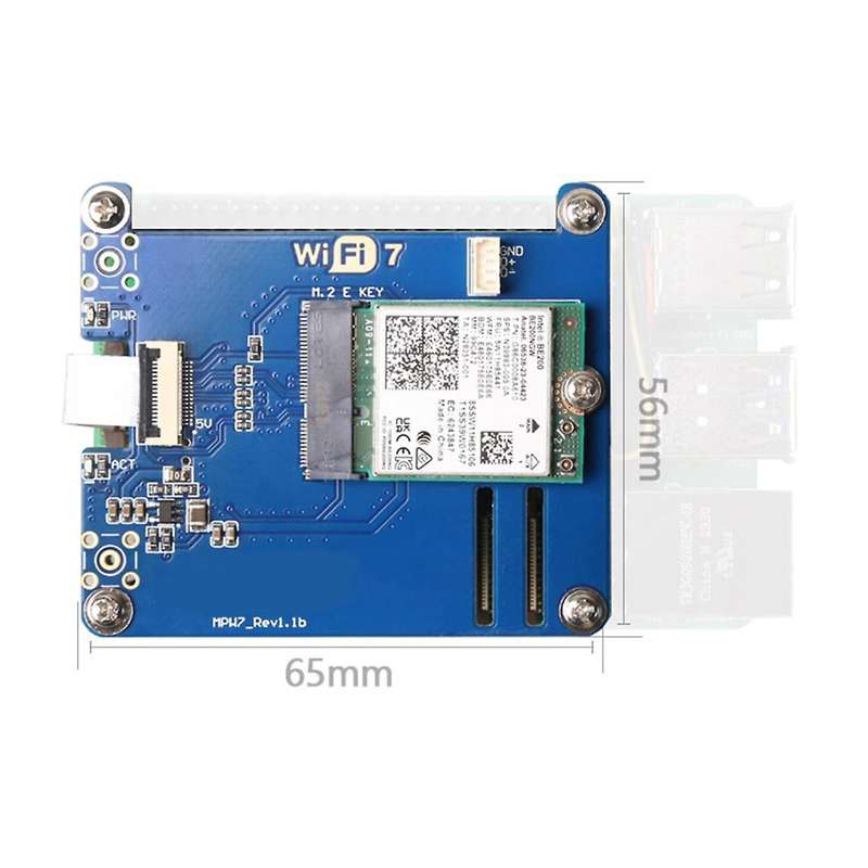 MPW7ACA for 5 PCIE to M.2 E-Key WiFi7 Module with Case BE200 Support TPU,WiF6E AX210,AX200