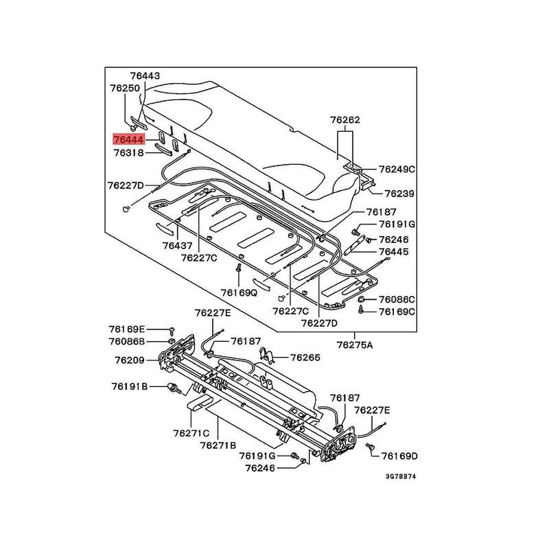 MR610573 2Nd Row Back Recline Knob Frame for Montero 2001-2006 MR610572 Middle Seats Slide Lever Gre