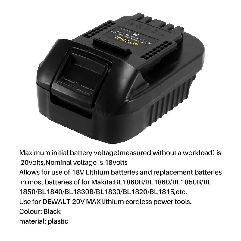 Mt20dl Battery Adapter Compatible Makita 18v Compatible Dewalt 18v 20v Battery