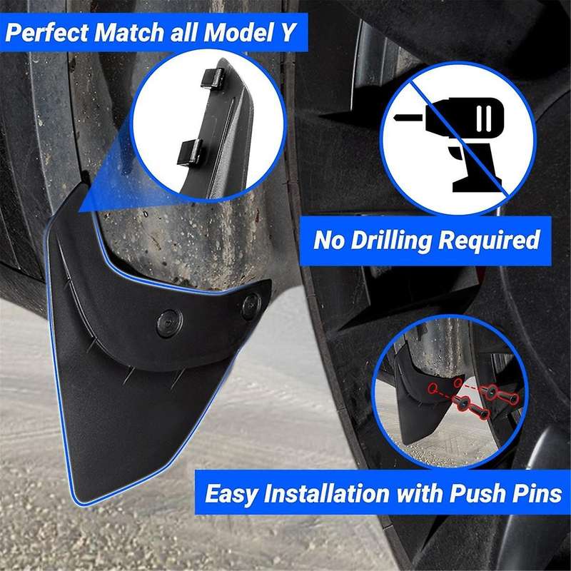 Mud Flaps Splash Guard Mudguard Protection for Model Y 2021 2022 2023 Accessories 4pcs