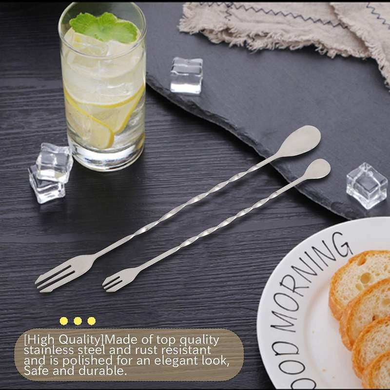 Muddler,5 Pcs Stainless Steel Accessory Set Mixing Spoon & Ice Tongs for Family Bar Tool Essential