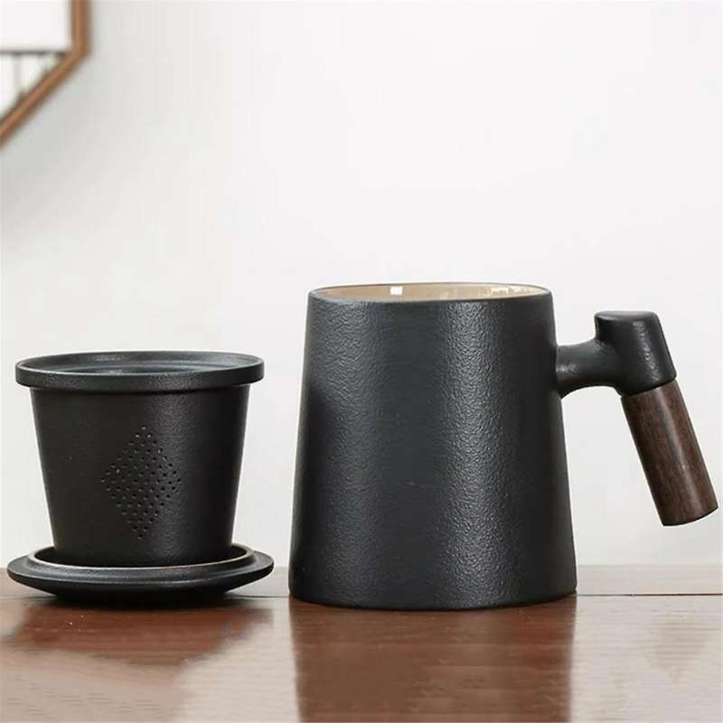 Mug Ceramic Tea Water Separation Bubble Cup Home Belt Handle Filter Tea Leak with Cover Drinkware Ty