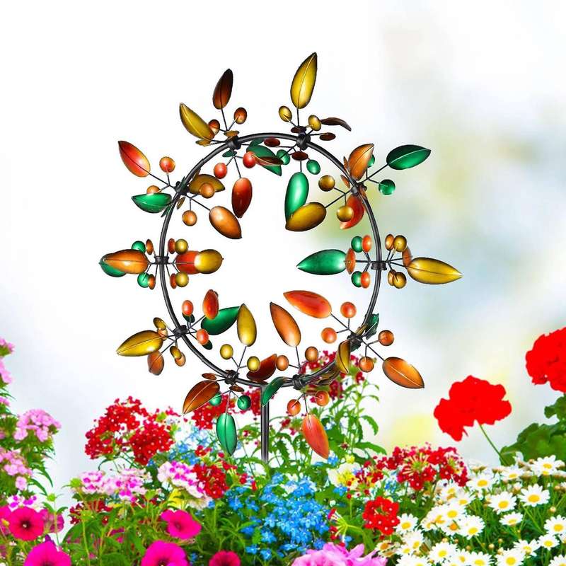 Multi Color Wind Sculpture Spinner Unique Metal Windmill Yard Garden Farm Outdoor Spinners Catchers