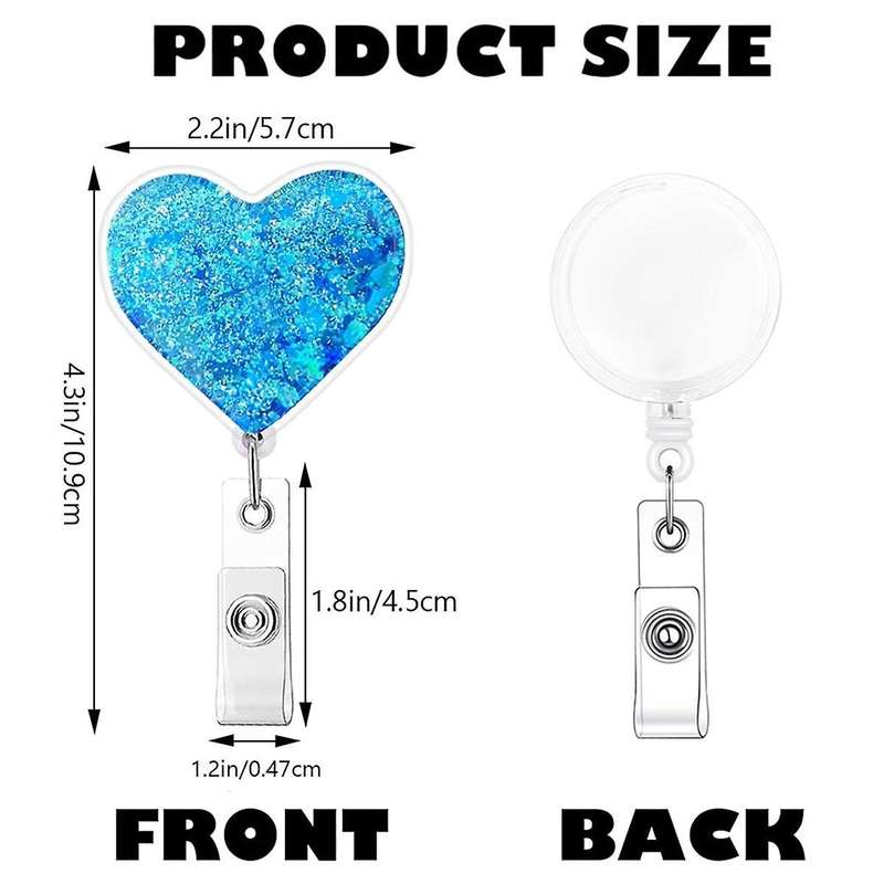 Multi-Color Love Flow Oil Bag Patch Easy-Pull Buckle Retractable Rotating Easy-Pull ID Buckle Badge