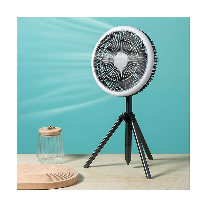 Multifunction Camping Fan Usb Chargeable Desk Tripod Stand Air Cooling Fan with Night Light Outdoor