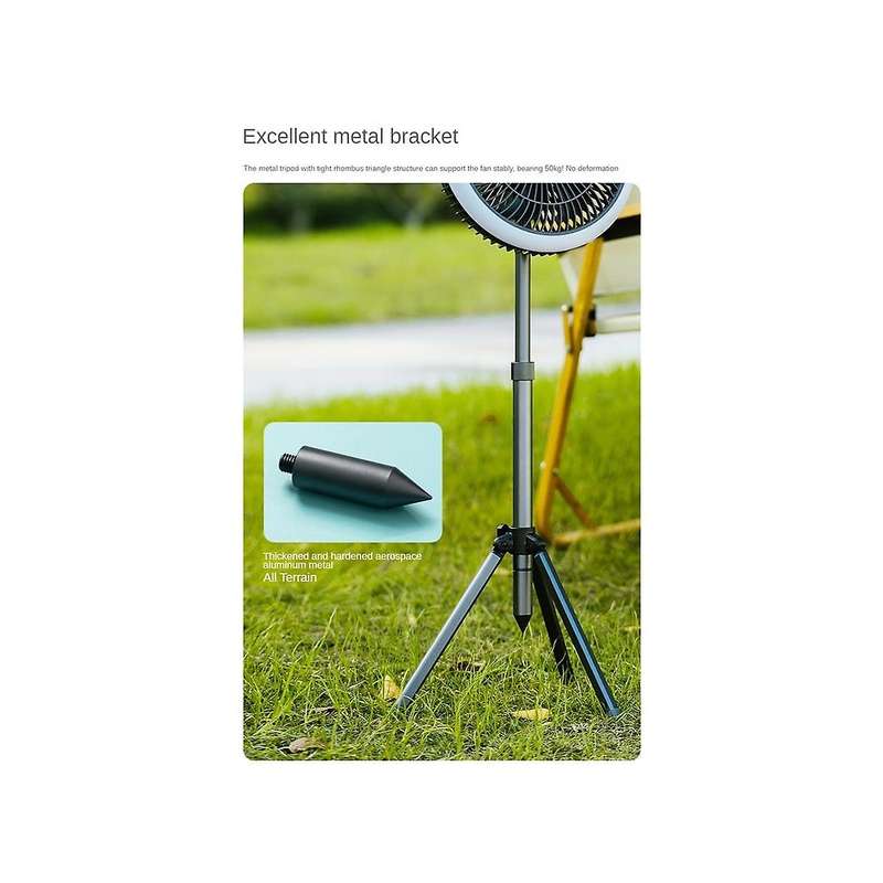 Multifunction Camping Fan Usb Chargeable Desk Tripod Stand Air Cooling Fan with Night Light Outdoor