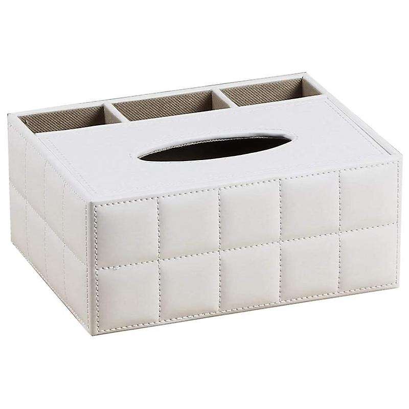 Multifunction Pu Leather Pen Pencil Remote Control Tissue Box Cover Holder Desk Box Container(b)