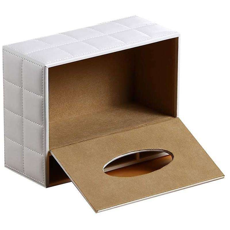 Multifunction Pu Leather Pen Pencil Remote Control Tissue Box Cover Holder Desk Box Container(b)