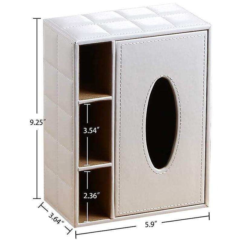 Multifunction Pu Leather Pen Pencil Remote Control Tissue Box Cover Holder Desk Box Container(b)