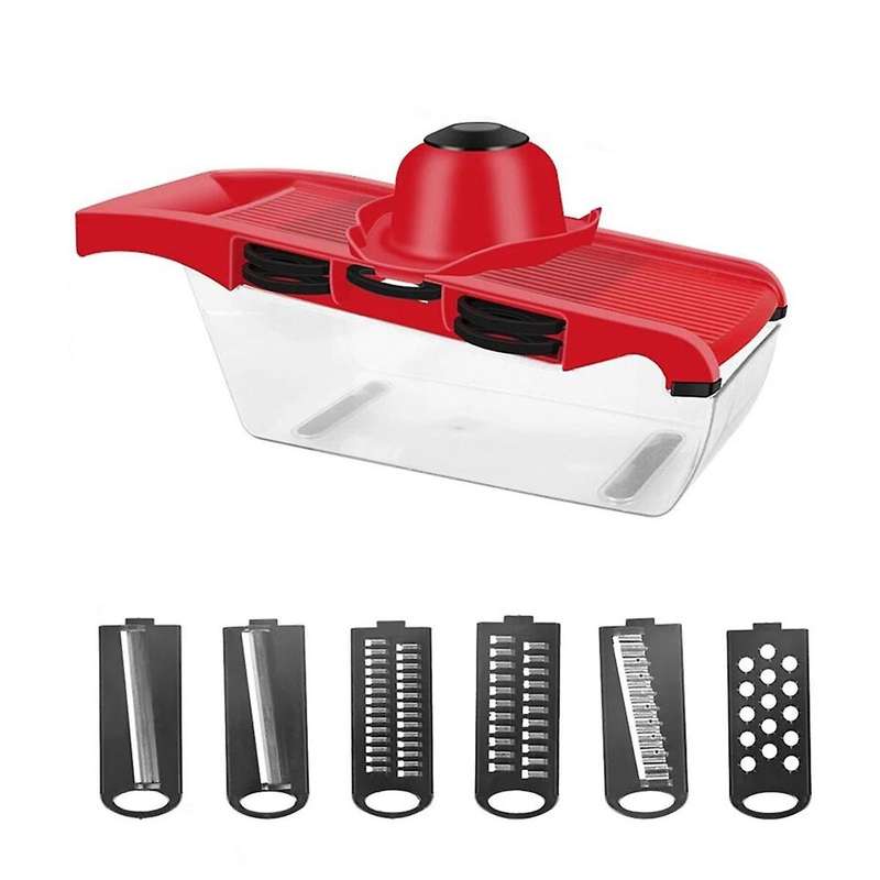 Multi-Function Vegetable Cutter Mandoline Slicer 6 Blades Grater Potato Peeler Kitchen Gadget