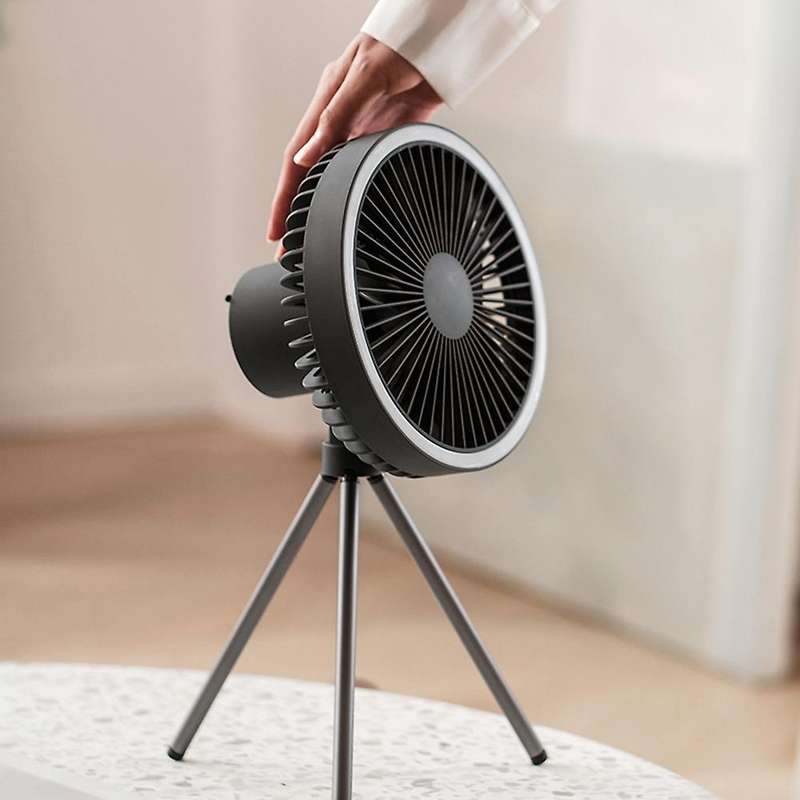 Multifunction USB Chargeable Desk Tripod Stand Air Cooling Fan with Night Light Outdoor Ceiling Fan,