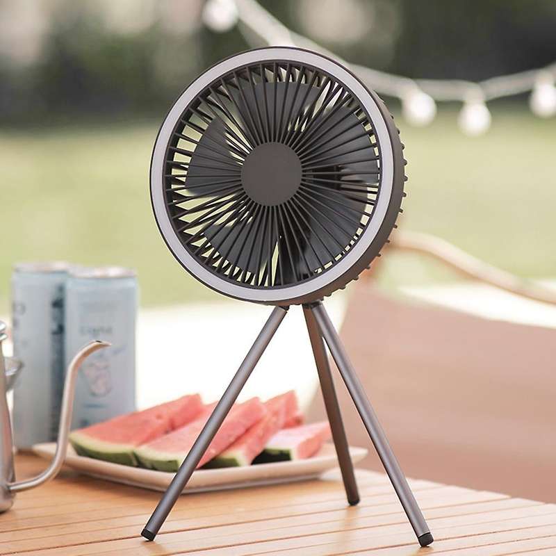 Multifunction USB Chargeable Desk Tripod Stand Air Cooling Fan with Night Light Outdoor Ceiling Fan,