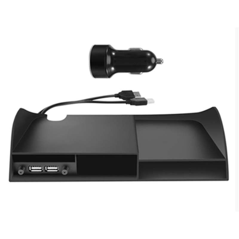 Multi-function Storage Box Center Console Organizer with 2 Usb Ports for Tray Insert Divider Storage