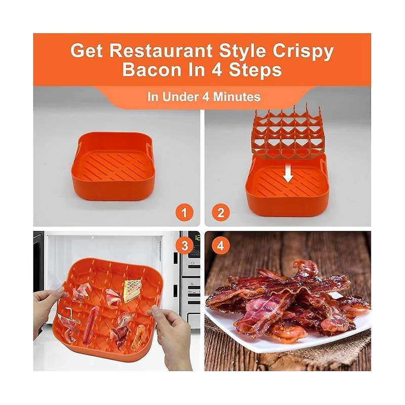 Multi-functional Bacon Cooking Rack and Silicone Pot Bacon Cooker Shelf Rack High Temperature Cooki