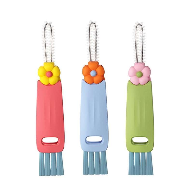 Multifunctional Bottle Tight Spaces Cup Crevice Cleaning Brush, Portable Cup Lid Cleaner with Brush