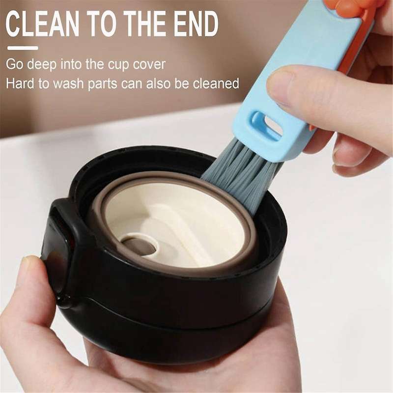 Multifunctional Bottle Tight Spaces Cup Crevice Cleaning Brush, Portable Cup Lid Cleaner with Brush