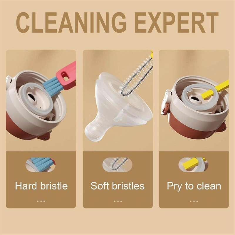 Multifunctional Bottle Tight Spaces Cup Crevice Cleaning Brush, Portable Cup Lid Cleaner with Brush