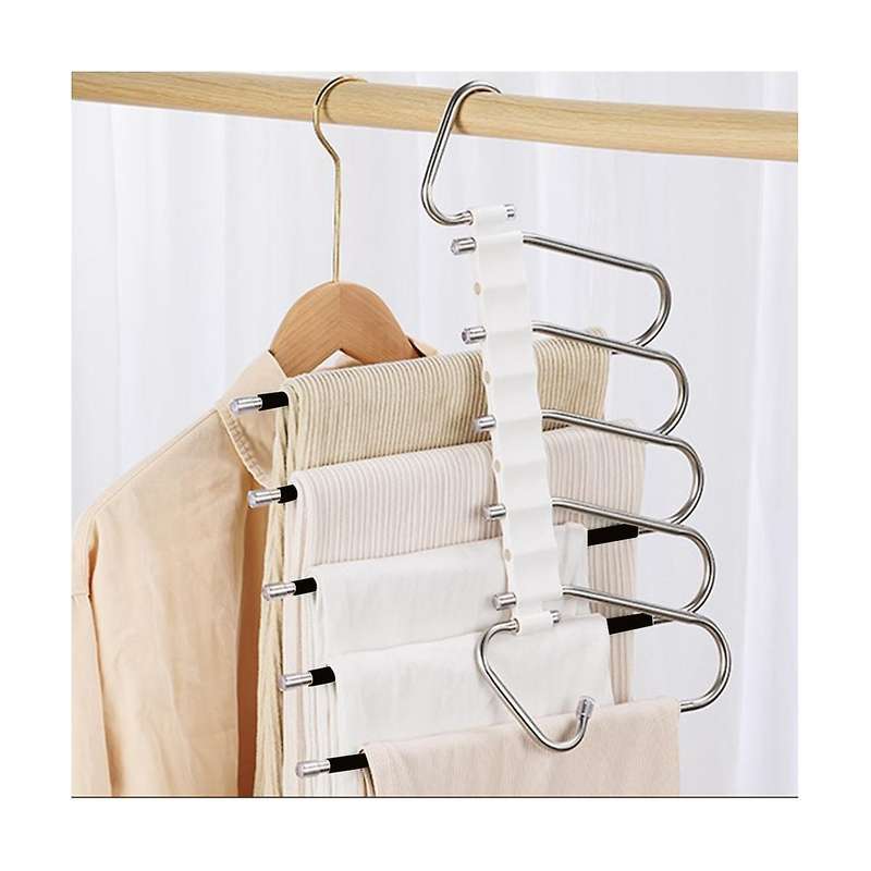 Multi-functional Anti-skid and Anti-tilt Stainless Steel Trouser Rack Multi-layer Seamless Trouser R