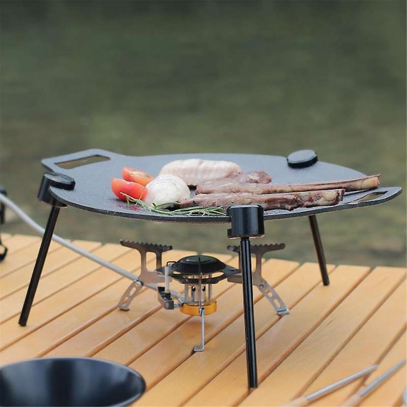 Multifunctional BBQ Tray Rack Pot Rack Portable Adjustable Tripod BBQ Rack Camping Supplies
