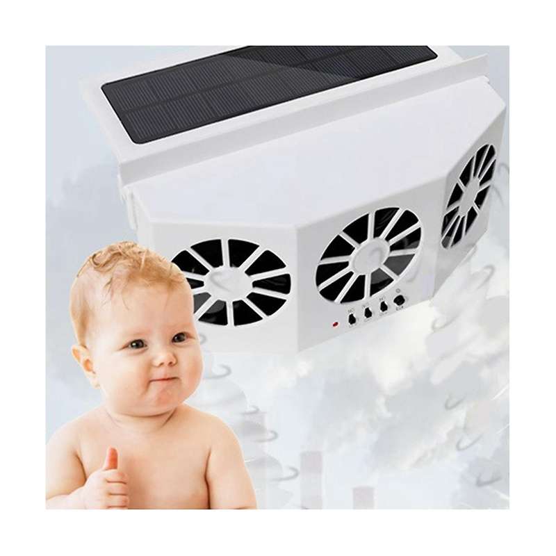 Multifunctional Car Ventilation Fan Car Fan Wireless Solar Charging Fan Portable Compact Radiator,wh