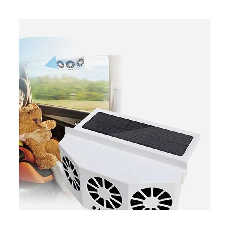 Multifunctional Car Ventilation Fan Car Fan Wireless Solar Charging Fan Portable Compact Radiator,wh