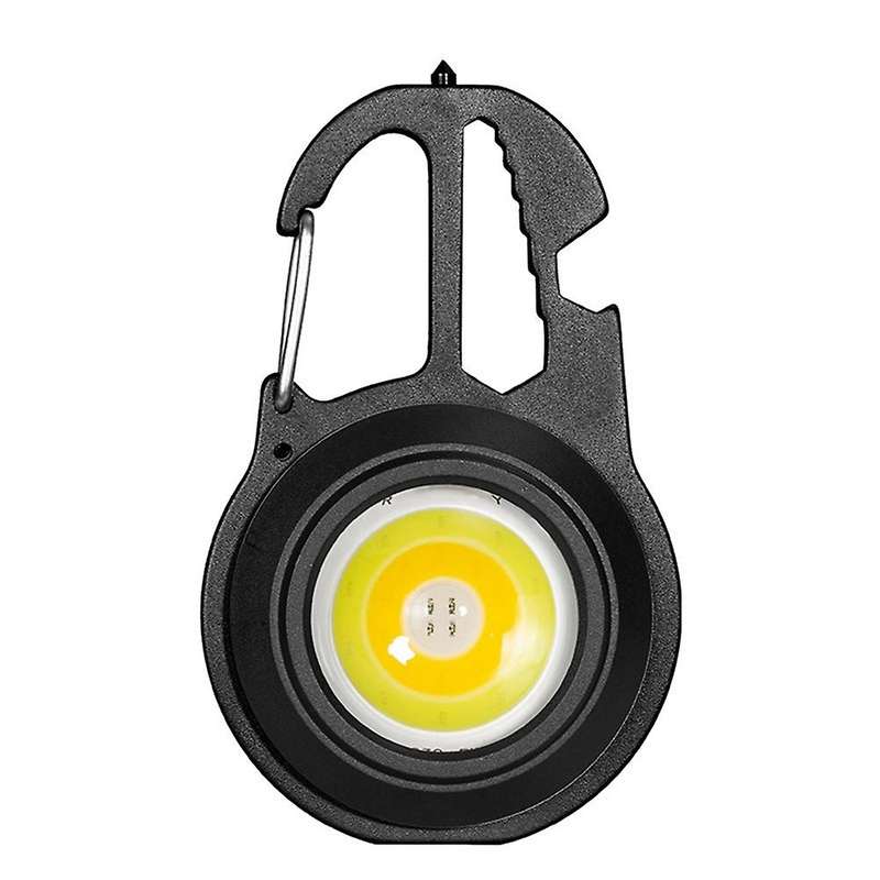 Multifunctional COB LED Mini Light Broken Window Hammer Wrench Small Bottle Opener Keychain Work Li