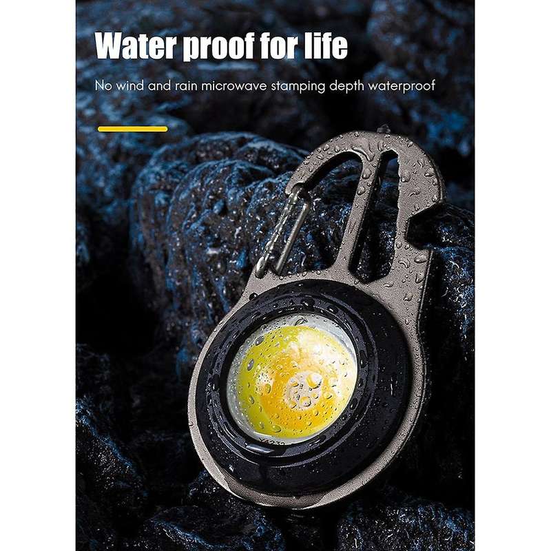 Multifunctional COB LED Mini Light Broken Window Hammer Wrench Small Bottle Opener Keychain Work Li