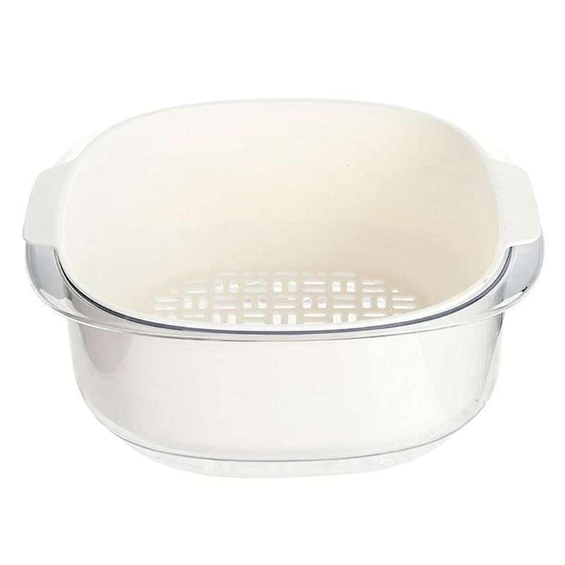 Multi-Functional Double-Layer Plastic Drainage Basin and Basket Mixed Fruit and Vegetable Filter Cl