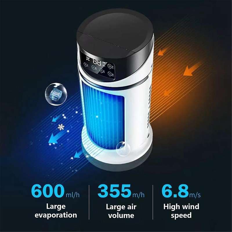Multifunctional Desktop Fan Mini Evaporative Cooler Portable Adjustable Fan Cool Mist Humidifier