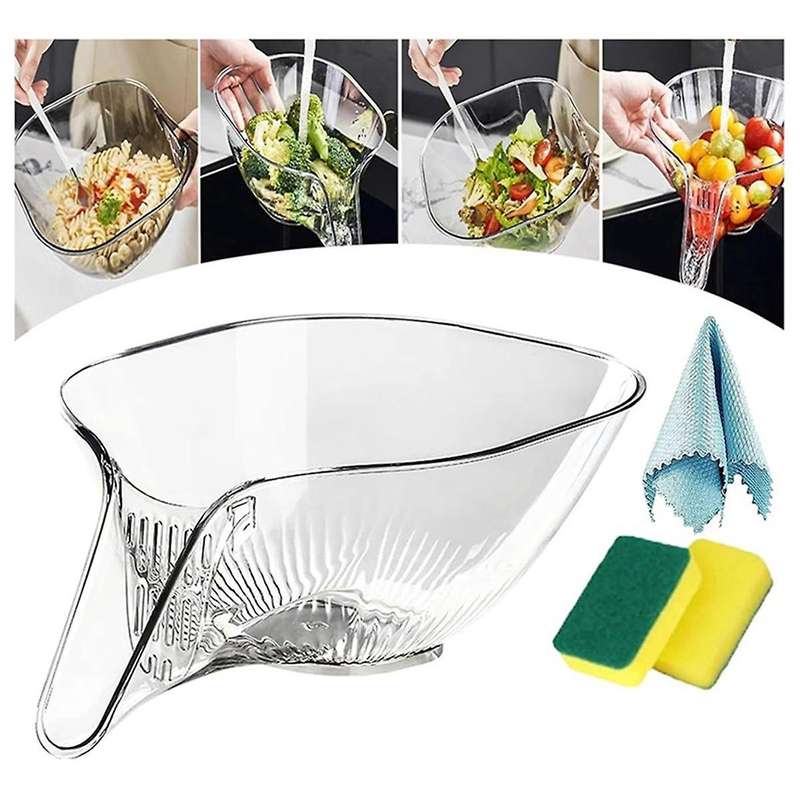 Multi-functional Drain Basket, Drainage Basket Funnel, Kitchen Plastic Drainer Food Basket, Plastic