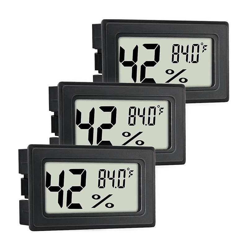 Multifunctional Indoor Digital Thermometer Hygrometer - 3 Pack, Humidity Meters Gauge with Built-In