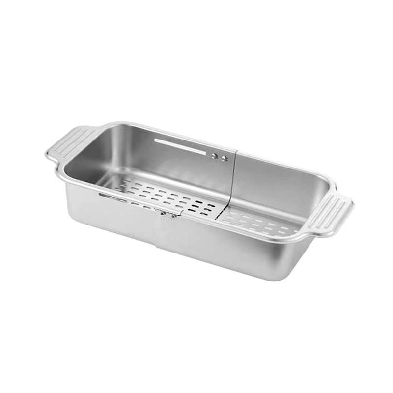 Multifunctional Kitchen Sink Drain Rack Retractable Stainless Steel Drain Basket Over The Sink Dish