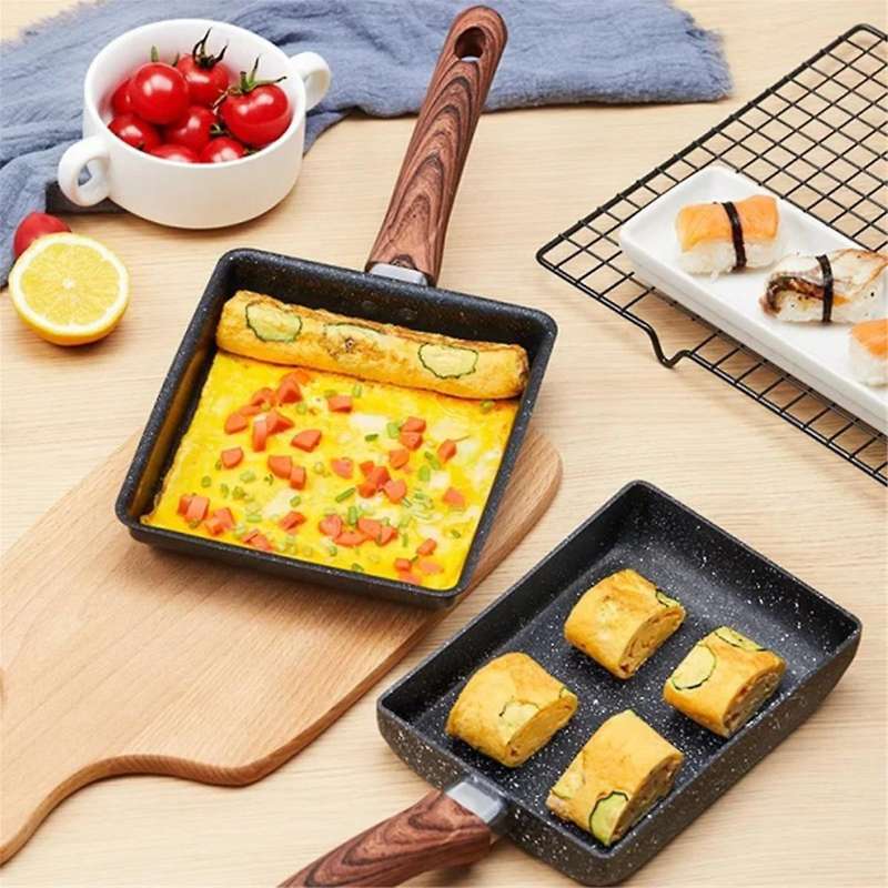 Multifunctional Low-Smoke Stone Frying Pan Tamagoyaki Frying Pan Non-Stick Pan