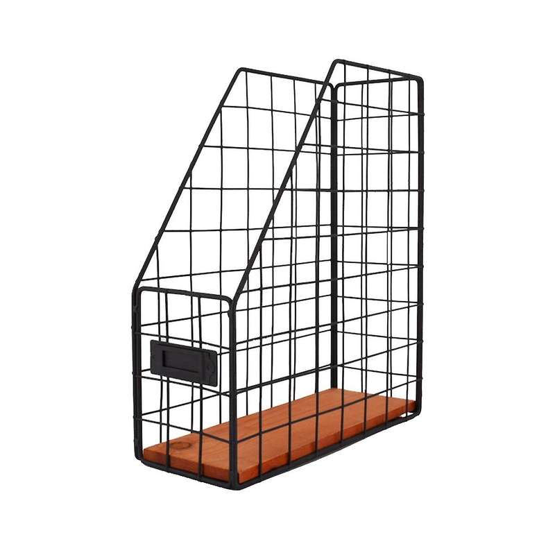 Multifunctional Office Desktop Oblique File Storage Rack Wrought Iron Storage