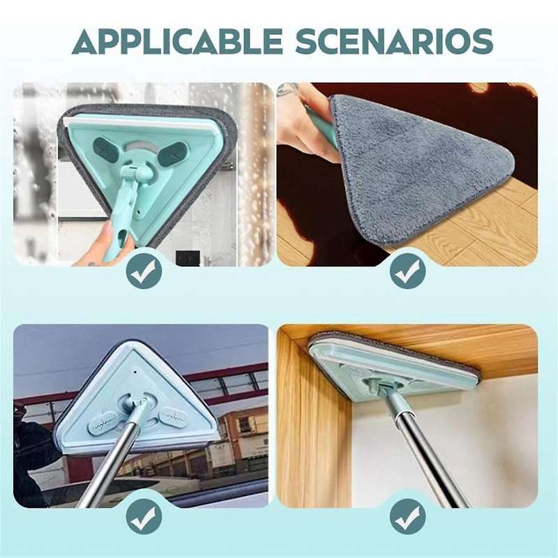 Multifunctional Mop, 360 Rotatable and Adjustable Cleaning Mop, Wet and Dry Triangle,