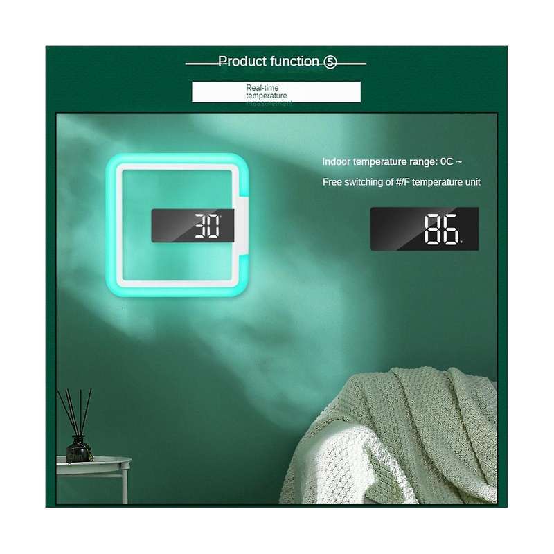 Multifunctional Square Rgb Clock Home Thermometer Digital Alarm Clock Led Mirror Skeleton Wall Cloc
