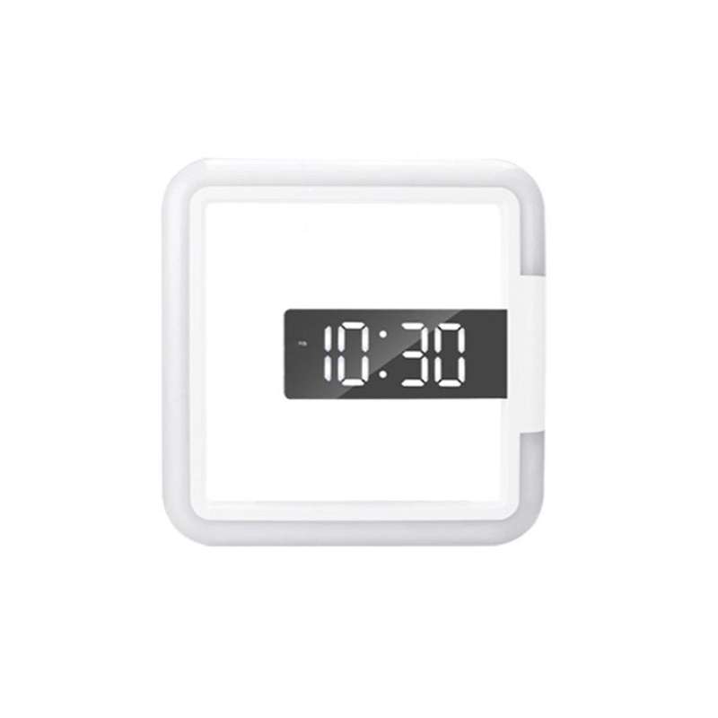 Multifunctional Square Rgb Clock Home Thermometer Digital Alarm Clock Led Mirror Skeleton Wall Cloc